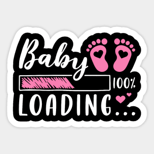 Baby Loading Pregnancy Reveal Expecting Mom Mother To Be Sticker